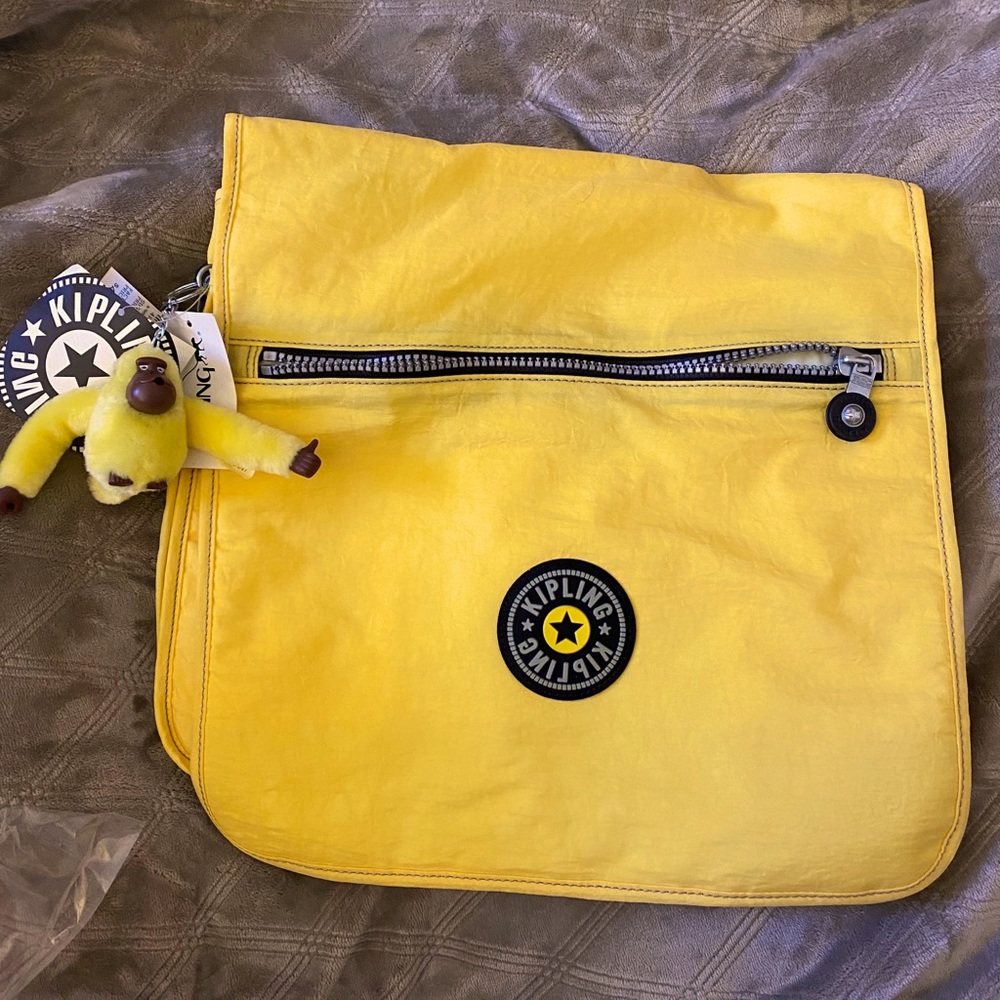 Vintage Kipling Messenger Bag Sunbeam Yellow